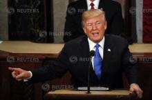 U.S. President Donald Trump delivers his State of the Union address to a joint session of the U.S. Congress on Capitol Hill in Washington, U.S., January 30, 2018. PHOTO BY REUTERS/Leah Millis