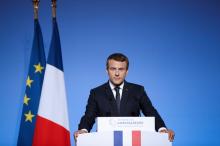 French President Emmanuel Macron addresses a speech during the annual gathering of French Ambassadors at the Elysee Palace in Paris, France, August 29, 2017. PHOTO BY REUTERS/Yoan Valat