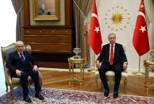 Turkish President Tayyip Erdogan meets with Nationalist Movement Party (MHP) leader Devlet Bahceli in Ankara, Turkey, June 27, 2018. PHOTO BY REUTERS/Kayhan Ozer/Presidential Palace