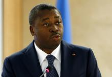 Togo's president Faure Essozimna Gnassingbe addresses the 31st session of the Human Rights Council at the U.N. European headquarters in Geneva, Switzerland, February 29, 2016. PHOTO BY REUTERS/Denis Balibouse