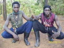 Fighters loyal to the Lord's Resistance Army (LRA) pose inside the forest near River Mbou in the Central African Republic (CAR) in this handout picture dated April 4, 2012. PHOTO BY REUTERS