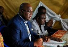 Felix Tshisekedi, leader of Congolese main opposition the Union for Democracy and Social Progress (UDPS) party, addresses a news conference in Limete Municipality of Kinshasa, Democratic Republic of Congo, October 12, 2017. PHOTO BY REUTERS/Robert Carrubba