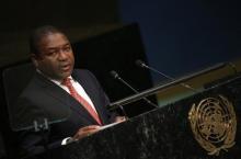 President Filipe Jacinto Nyusi of Mozambique addresses attendees during the 70th session of the United Nations General Assembly at the U.N. Headquarters in New York, September 28, 2015. PHOTO BY REUTERS/Carlo Allegri