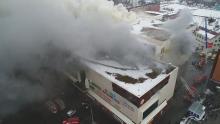Still photo taken from video provided by Russian Emergencies Ministry shows a site of a fire at a shopping mall in Kemerovo, Russia, March 25, 2018. PHOTO BY REUTERS/Russian Emergencies Ministry