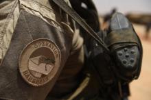 A close-up of the France's Barkhane operation patch worn by French troops in Africa's Sahel region in Gao, northern Mali, 19 May 2017. PHOTO BY REUTERS/Christophe Petit Tesson