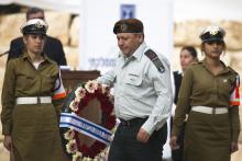 Major-General Gadi Eisenkot attends the annual memorial ceremony for Israel's first prime minister, David Ben-Gurion, in Sde Boker, November 27, 2014. PHOTO BY REUTERS/Amir Cohen