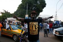 Gambians take to the street in jubilations as Adama Barrow is sworn-in as President of Gambia in Banjul, January 19, 2017. PHOTO BY REUTERS/Afolabi Sotunde