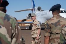 Chief of the Defence Staff of the French Army General Francois Lecointre arrives at Gao French Army base, after thirteen French soldiers were killed when their helicopters collided at low altitude as they swooped in to support ground forces engaged in combat with Islamist militants, in Gao, Mali, November 27, 2019. PHOTO BY REUTERS/Etat-major des armees