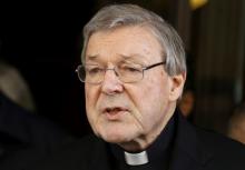Australian Cardinal George Pell speaks to journalists at the end of a meeting with sex abuse victims at the Quirinale hotel in Rome, Italy, March 3, 2016. PHOTO BY REUTERS/Alessandro Bianchi