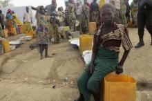 A girl waits in line for water at the Minawao refugee camp, northern Cameroon, February 18, 2015. PHOTO BY REUTERS/Bate Felix Tabi Tabe