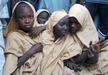 Some of the newly-released Dapchi schoolgirls are pictured in Jumbam village, Yobe State, Nigeria, March 21, 2018. PHOTO BY REUTERS/REUTERS/Ola Lanre