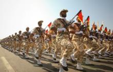 Members of the Iranian revolutionary guard march during a parade to commemorate the anniversary of the Iran-Iraq war (1980-88), in Tehran, September 22, 2011. PHOTO BY REUTERS/Stringer