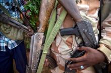 An armed fighter belonging to the 3R armed militia displays his weapon in the town of Koui, Central African Republic, April 27, 2017. PHOTO BY REUTERS/Baz Ratner