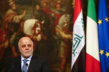 Iraqi Prime Minister Haider Al-Abadi looks on during a joint news conference with Italian Prime Minister Matteo Renzi at the end of a meeting at Chigi Palace in Rome, Italy, February 10, 2016. PHOTO BY REUTERS/Tony Gentile