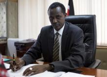 Ethics and Anti-Corruption Commission (EACC) CEO Halakhe Waqo poses in his office in the capital Nairobi, Kenya, November 16, 2015. PHOTO BY REUTERS/Siegfried Modola