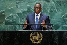 Senegal's President Macky Sall addresses the 74th session of the United Nations General Assembly at U.N. headquarters in New York City, New York, U.S., September 24, 2019. PHOTO BY REUTERS/Eduardo Munoz