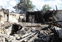 A house damaged by fighting between Ukrainian forces and pro-Russia separatists is seen in the eastern Ukranian city of Slaviansk