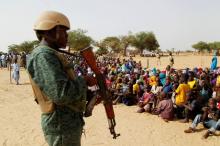 A Niger soldier stands in guard at the Boudouri site for displaced persons outside the town of Diffa, in southeastern Niger, June 18, 2016. PHOTO BY REUTERS/Luc Gnago