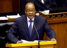 President Jacob Zuma addresses Parliament in Cape Town, South Africa, May 31, 2017. PHOTO BY REUTERS/Mike Hutchings