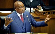 President Jacob Zuma gestures as he addresses parliament in Cape Town, South Africa, November 2, 2017. PHOTO BY REUTERS/Sumaya Hisham