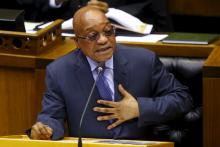 President Jacob Zuma answers questions at Parliament in Cape Town, March 17, 2016. PHOTO BY REUTERS/Mike Hutchings