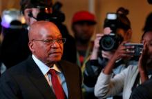 South Africa's President Jacob Zuma arrives for the official announcement of the munincipal election results at the result centre in Pretoria, South Africa, August 6, 2016. PHOTO BY REUTERS/Siphiwe Sibeko