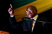 South African President Jacob Zuma sings at the City Hall in Pietermaritzburg, South Africa, November 18, 2016. PHOTO BY REUTERS/Rogan Ward