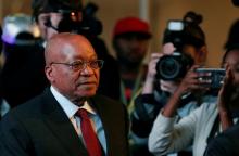 South African President Jacob Zuma arrives for the official announcement of the munincipal election results at the result centre in Pretoria, South Africa, August 6, 2016. PHOTO BY REUTERS/Siphiwe Sibeko