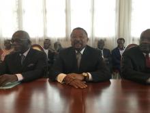 Gabon opposition leader Jean Ping attends a meeting with advisors in Libreville, Gabon, September 26, 2016. PHOTO BY REUTERS/Edward McAllister