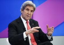 U.S. Secretary of State John Kerry attends the annual meeting of the World Economic Forum (WEF) in Davos, Switzerland, January 17, 2017. PHOTO BY REUTERS/Ruben Sprich