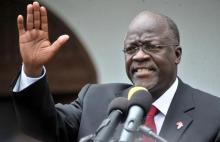 Tanzania's President elect John Pombe Magufuli addresses members of the ruling Chama Cha Mapinduzi Party (CCM) at the party's sub-head office on Lumumba road in Dar es Salaam, October 30, 2015. PHOTO BY REUTERS/Sadi Said