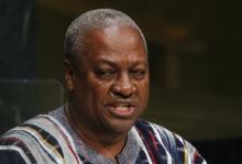 President John Dramani Mahama of Ghana addresses attendees during the 70th session of the United Nations General Assembly at the U.N. headquarters in New York, September 30, 2015. PHOTO BY REUTERS/Carlo Allegri