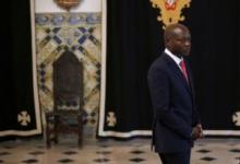 Guinea-Bissau's President Jose Mario Vaz arrives to speak with journalists after a meeting with his Portuguese counterpart Anibal Cavaco Silva (not pictured) at Belem presidential palace in Lisbon, June 19, 2014. PHOTO BY REUTERS/Rafael Marchante