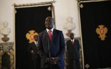 Guinea-Bissau's President Jose Mario Vaz speaks with journalists after a meeting with his Portuguese counterpart Anibal Cavaco Silva (not pictured) at Belem presidential palace in Lisbon, June 19, 2014. PHOTO BY REUTERS/Rafael Marchante