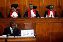 Kenya's Supreme Court judges attend a hearing regarding petitions challenging the result of the presidential election rerun at Kenya's Supreme Court in Nairobi, Kenya, November 14, 2017. PHOTO BY REUTERS/Baz Ratner