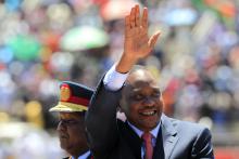 Kenya's President Uhuru Kenyatta arrives to attend Mashujaa (Heroes) Day at the Nyayo National Stadium in capital Nairobi