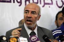 Khalid Hanafi, secretary of the Freedom and Justice Party (FJP) and member of the Muslim Brotherhood, speaks during a news conference in Cairo