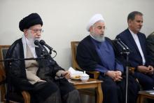 Iranian President Hassan Rouhani and his cabinet meet the Supreme Leader Ayatollah Ali Khamenei in Tehran, Iran, August 29, 2018. PHOTO BY REUTERS/Official President.ir Website