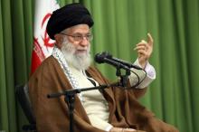 Iran's Supreme Leader Ayatollah Ali Khamenei gestures as he speaks during a meeting with students in Tehran, Iran, October 18, 2017. PHOTO BY REUTERS/Leader.ir