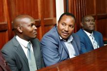 Kiambu county governor Ferdinand Waititu sits in the dock as he appears in court on corruption-related charges, at the Milimani Law Courts in Nairobi, Kenya, July 29, 2019. PHOTO BY REUTERS/Baz Ratner