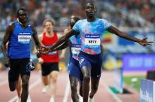 Kipyegon Bett of Kenya celebrates. PHOTO BY REUTERS/Aly Song