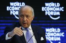 French Foreign Minister Laurent Fabius attends the session "The New Climate and Development Imperative" during the Annual Meeting 2016 of the World Economic Forum (WEF) in Davos, Switzerland, January 21, 2016. PHOTO BY REUTERS/Ruben Sprich