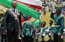 Madagascar's new president Hery Rajaonarimampianina attends his inauguration ceremony at the Mahamasina Stadium in the capital Antananarivo