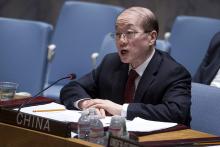 China's Ambassador to the United Nations Liu Jieyi speaks during a meeting of the Security Council at the United Nations in the Manhattan borough of New York, February 17, 2015. PHOTO BY REUTERS/Carlo Allegri