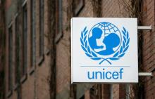 The logo of the United Nations Childrens Fund, UNICEF, is pictured at their German headquarters in Cologne, February 20, 2008. PHOTO BY REUTERS/Ina Fassbender