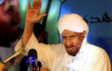 Sudanese leading opposition figure Sadiq al-Mahdi addresses his supporters after he returned from nearly a year in self-imposed exile in Khartoum, Sudan, December 19, 2018. PHOTO BY REUTERS/Mohamed Nureldin Abdallah