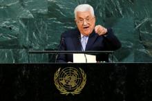 Palestinian President Mahmoud Abbas addresses the 72nd United Nations General Assembly at U.N. headquarters in New York, U.S., September 20, 2017. PHOTO BY REUTERS/Eduardo Munoz