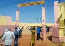 People enter the G5 Sahel force's new military headquarters in Sevare, in central Mal,i October 22, 2017. PHOTO BY REUTERS/Aaron Ross