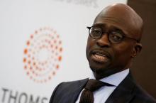 South Africa's Finance Minister Malusi Gigaba looks on as he speaks during the Thomson Reuters economist of the year awards in Sandton, South Africa, July 13, 2017. PHOTO BY REUTERS/Siphiwe Sibeko