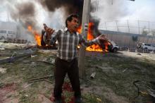 An Afghan man reacts at the site of a blast in Kabul, Afghanistan May 31, 2017. PHOTO BY REUTERS/Omar Sobhani